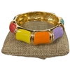 DRO85 MULTI ENAMEL GOLD CHUNKY BRACELET