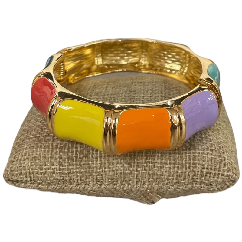DRO85 MULTI ENAMEL GOLD CHUNKY BRACELET