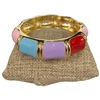 DRO85 MULTI PURPLE ENAMEL GOLD CHUNKY BRACELET