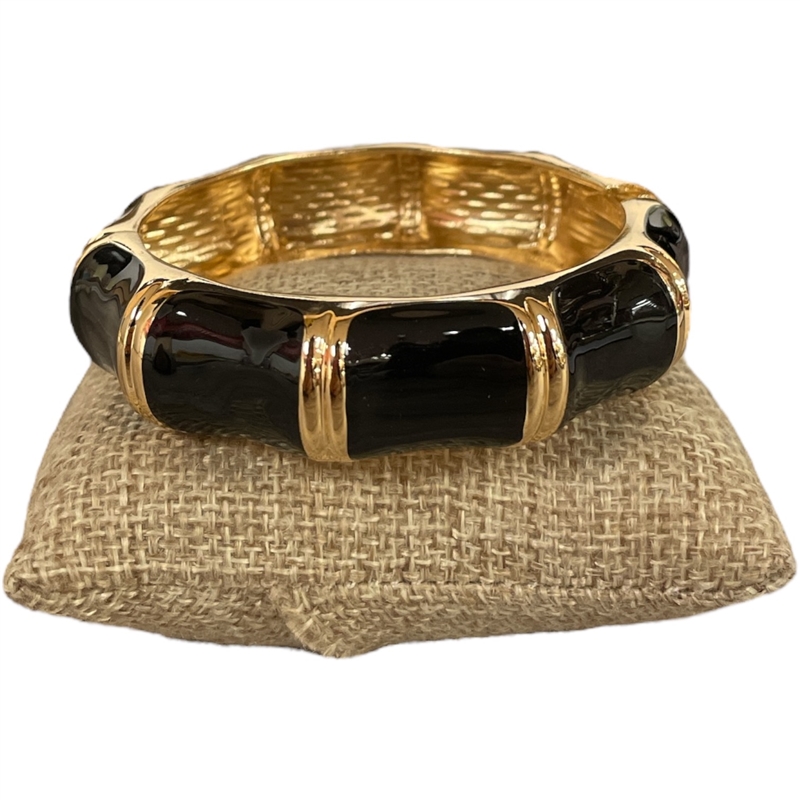 DRO86 BLACK ENAMEL GOLD CHUNKY BRACELET