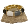 DRO86 BLACK MULTI ENAMEL GOLD CHUNKY BRACELET