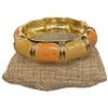DRO871 ORANGE & YELLOW ENAMEL GOLD CHUNKY BRACELET