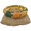 DRO872 GREEN MULTI ENAMEL GOLD CHUNKY BRACELET