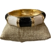DRO90 BLACK AND WHITE ENAMEL GOLD CHUNKY BRACELET