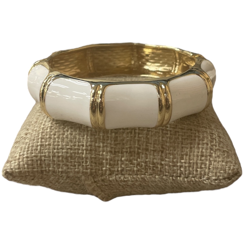 DRO93 WHITE ENAMEL GOLD CHUNKY BRACELET