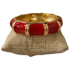 DRO941 RED ENAMEL GOLD CHUNKY BRACELET