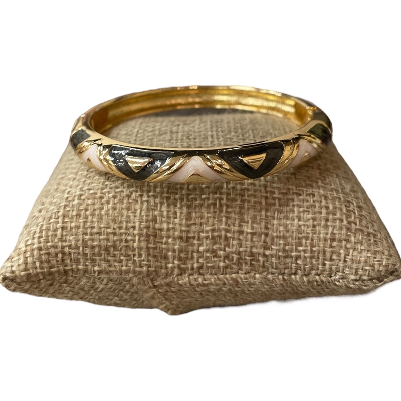 DRO961 THIN PATTERN MULTI COLOR ENAMEL GOLD BRACELET