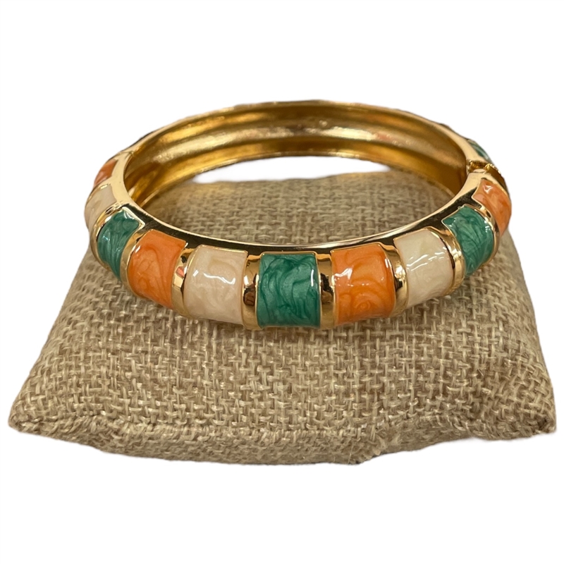 DRO97 GREEN MULTI ENAMEL GOLD BRACELET