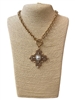 DSN2019 HAMMERED CROSS & PEARL NECKLACE