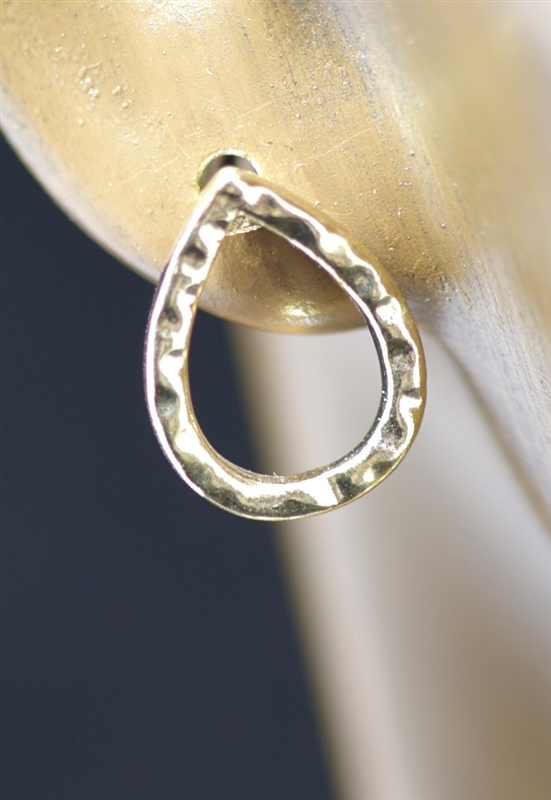 E0276 HAMMERED TEARDROP EARRING