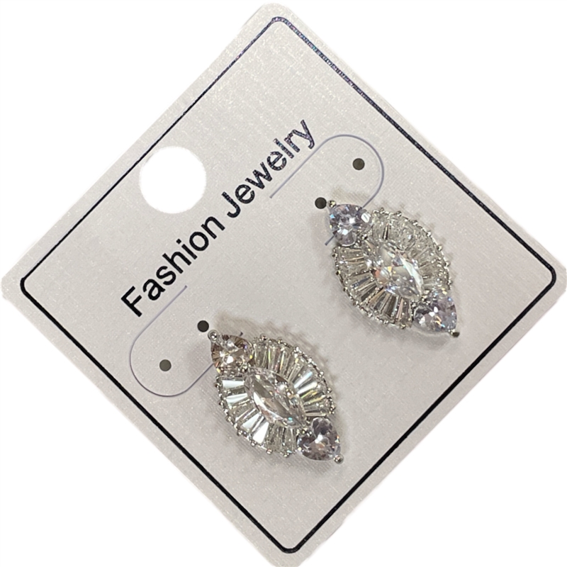 E295O BAGUETTE RHINESTONE EARRINGS