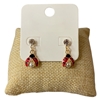 E30779 LADY BUG PEARL STUD POST EARRINGS