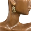 E33765  ANTIQUE OWL  EARRINGS