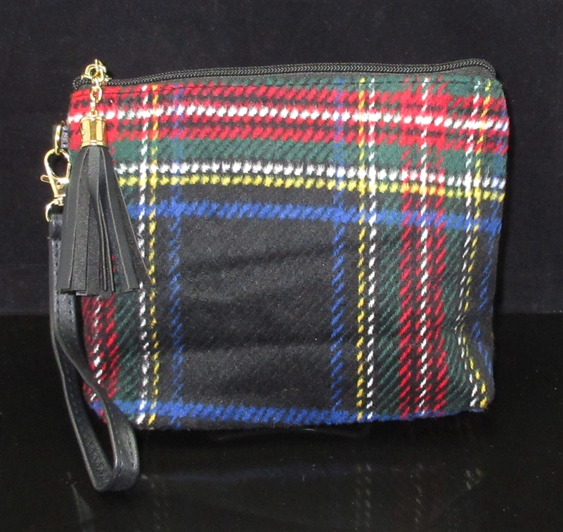 EABG9371-3 BLACK MULTI PLAID PATTERN WRISTLET