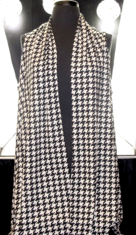 EAVT8175 WHITE HOUNDSTOOTH PATTERN THIN VEST