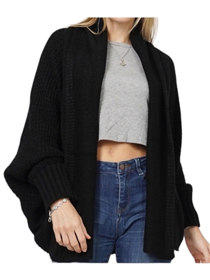 ECD10908BK BLACK SWEATER CARDIGAN