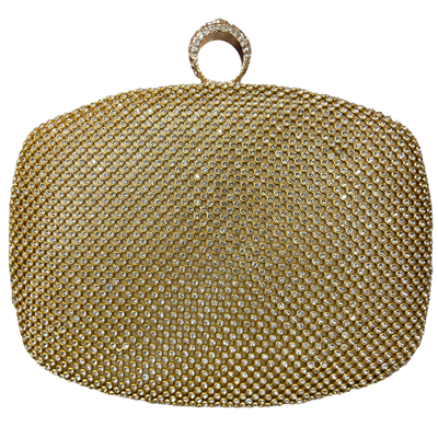 EG10199G GOLD RHINESTONE EVENING CLUTCH