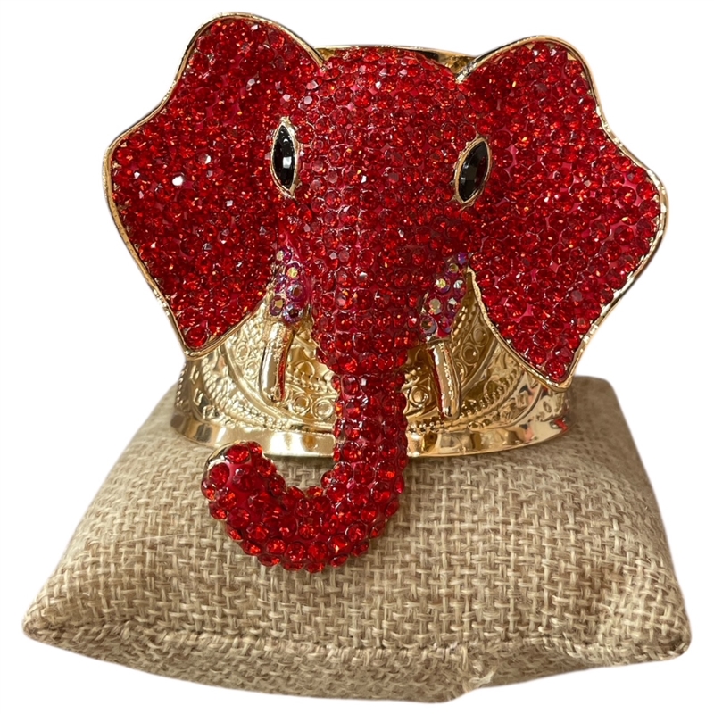EL800 RHINESTONE ELEPHANT HEAD CUFF