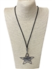 EN013529  SILVER DOUBLE STAR LONG NECKLACE