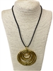 EN023 GOLD MULTI CIRCLE SHORT NECKLACE