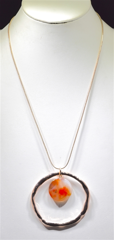 EN14611 HAMMERED OPEN CIRCLE NECKLACE