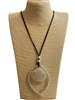 EN14691  SILVER & WHITE STONE  LONG NECKLACE