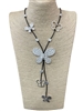 EN15448 HAMMERED BUTTERFLY LONG NECKLACE