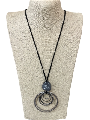 EN16483  MULTI CIRCLE LONG  NECKLACE