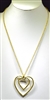 EN17979 HAMMERED DOUBLE OPEN HEART NECKLACE