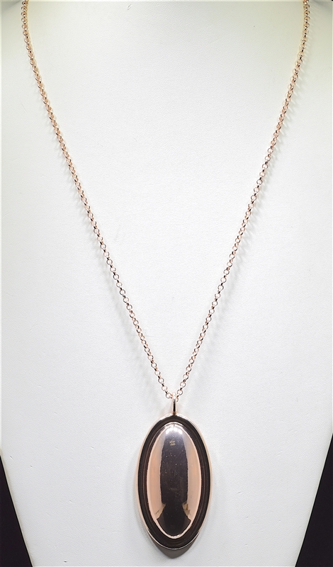 EN18535 CHAIN OVAL DOME NECKLACE