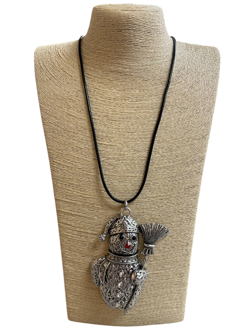 EN21959L  LARGE SNOWMAN LONG NECKLACE
