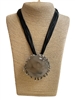 EN24247G GRAY STONE SILVER SHORT NECKLACE