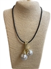EN24745-1  LIGHTWEIGHT GOLD PEARL  SHORT NECKLACE