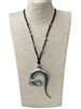 EN25289 SILVER SNAKE LONG NECKLACE