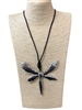 EN26218 HAMMERED DRAGONFLY LONG NECKLACE