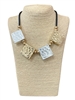 EN26514  HAMMERED SQUARE SILICONE CORD SHORT NECKLACE