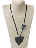 EN26562 SILVER LEAF LONG NECKLACE