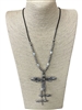 EN26712  DRAGONFLY & PEARL LONG NECKLACE