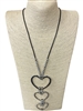 EN26718  SILVER HEARTS  LONG NECKLACE