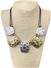 EN26784 HAMMERED TWO TONE SQUARE SHORT NECKLACE