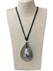 EN28274 SILVER DROP LONG NECKLACE