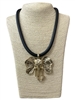 EN28421 ELEPHANT HEAD SILICONE CORD SHORT NECKLACE