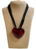 EN29644 RED HEART STONE GOLD SHORT NECKLACE