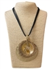 EN29674  MULTI STRAND GOLD SEA SHELL SWIRL SHORT NECKLACE
