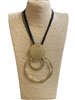 EN29675 LIGHTWEIGHT HAMMERED DOUBLE CIRCLE SHORT NECKLACE