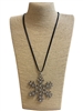 EN30004 SILVER SNOWFLAKE LONG NECKLACE