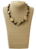 EN33409 MATTE GOLD BEADED SHORT NECKLACE