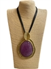 EN33856P  PURPLE  GOLD SHORT NECKLACE