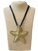 EN34102 MULTI STRAND GOLD STARFISH SHORT NECKLACE