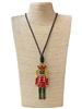 EN34625 RED GREEN  NUTCRACKER  LONG CORD NECKLACE
